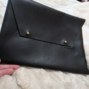 Tribe Alive Slate Gray Clutch with Gold Accents